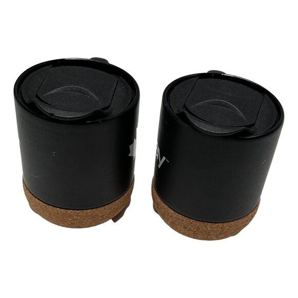 Ebay Coffee Mug Ebay Canada Seller Swag Lot 2 Black Ceramic Cork w Lids New - Picture 3 of 13